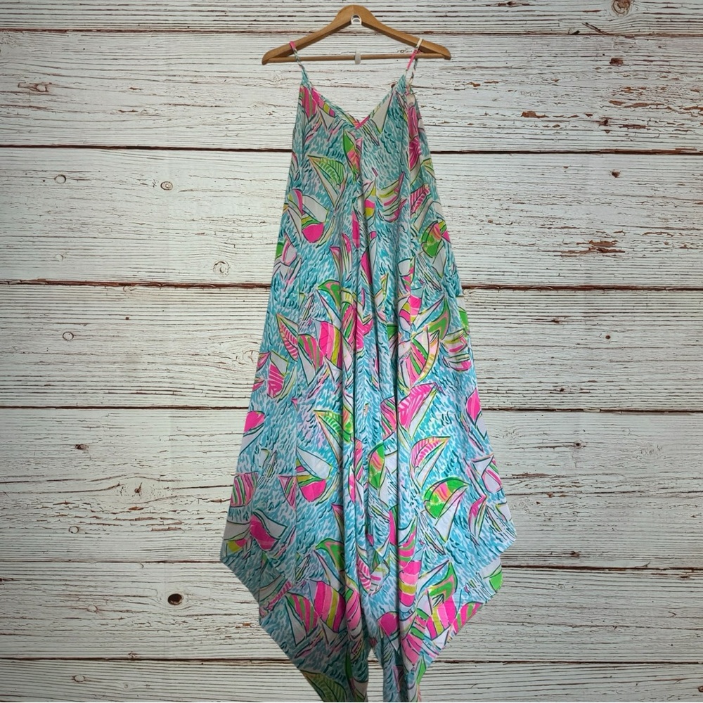 Lilly Pulitzer RARE Rylan Silk Maxi Dress In You Gotta Regatta Multi Sz M - Picture 4 of 13